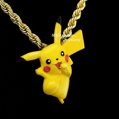 Beautiful Enamel Pikachu Custom Pendant with Yellow