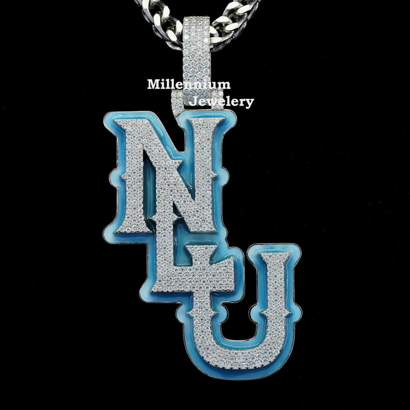 Moissanite Custom Pendant NLU Initial Hip Hop Pendant Second