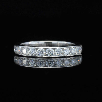 1 Carat Round Shape Moissanite Wedding Band First