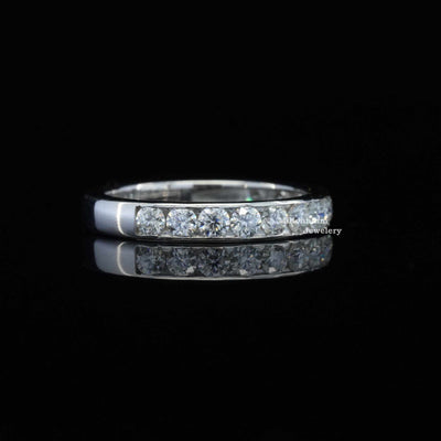 1 Carat Round Shape Moissanite Wedding Band Forth