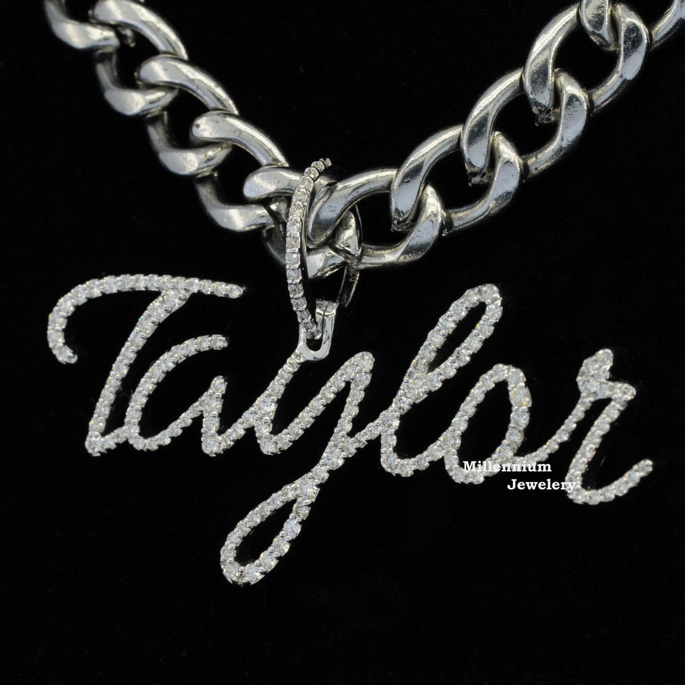 Custom Taylor Name Moissanite Diamond Hip Hop Bust Down Pendant Rapper Second