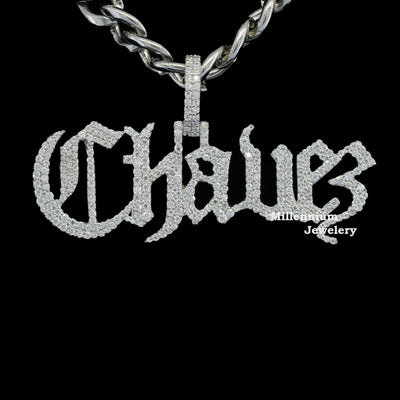 Custom Chavez Name Moissanite Diamond Hip Hop Iced Out Pendant Rapper First