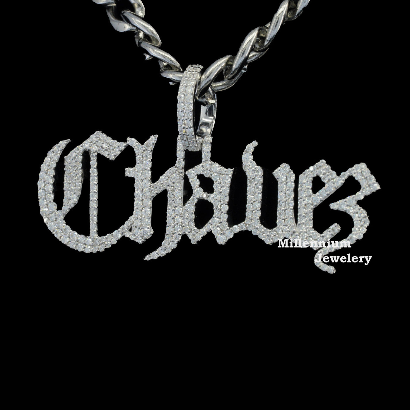 Custom Chavez Name Moissanite Diamond Hip Hop Iced Out Pendant Rapper Second