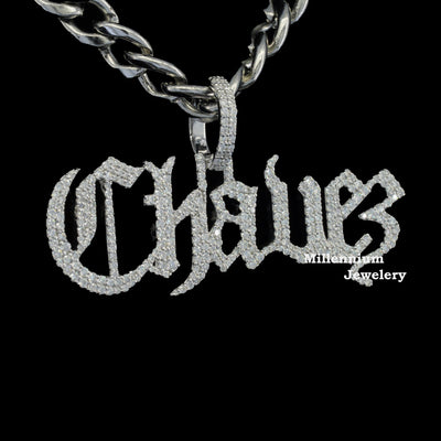 Custom Chavez Name Moissanite Diamond Hip Hop Iced Out Pendant Rapper Third