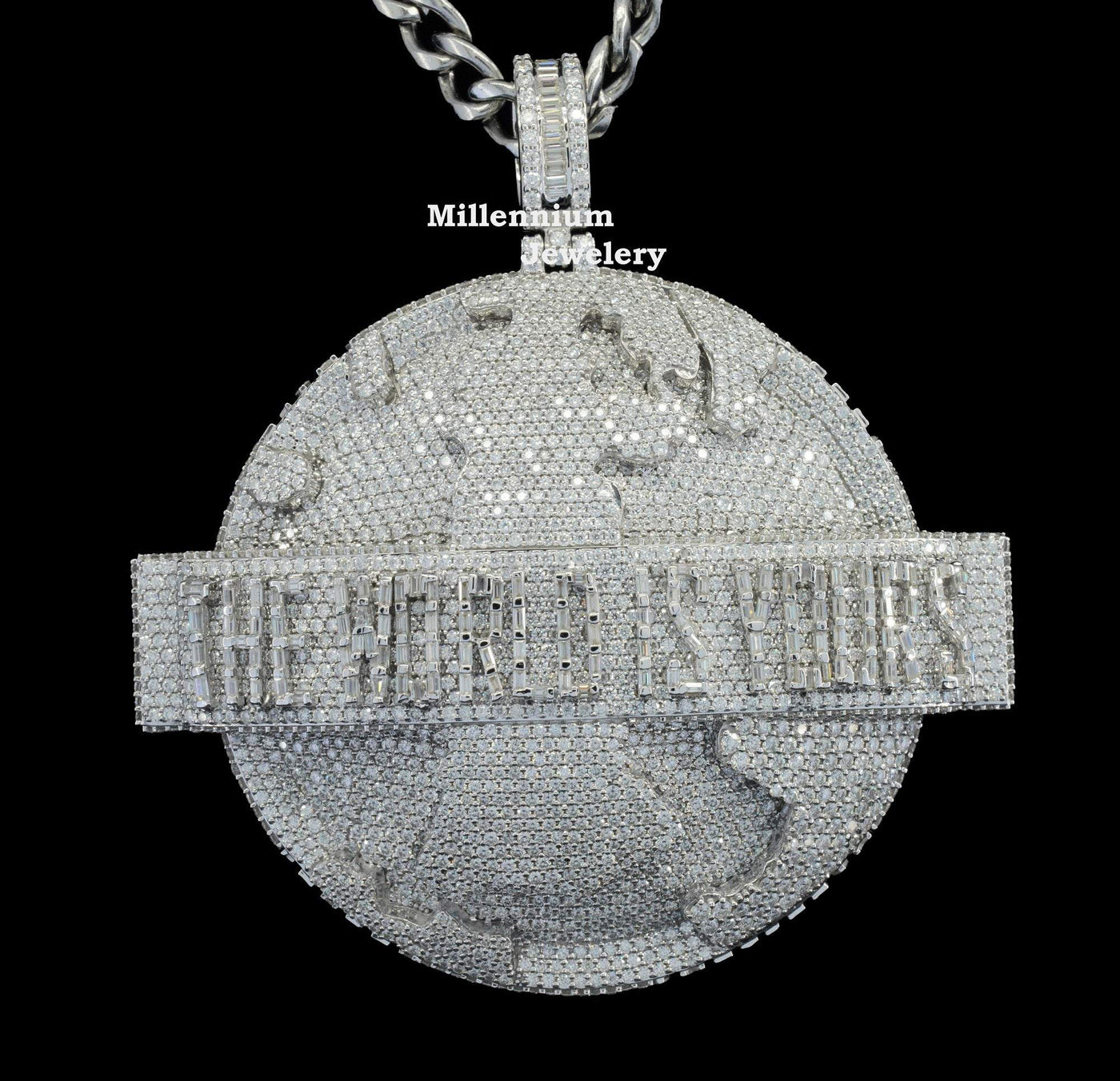 Custom Moissanite Diamond Hip Hop The World Is Yours Pendant Second