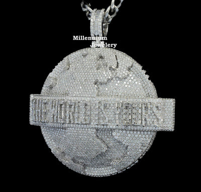 Custom Moissanite Diamond Hip Hop The World Is Yours Pendant Third