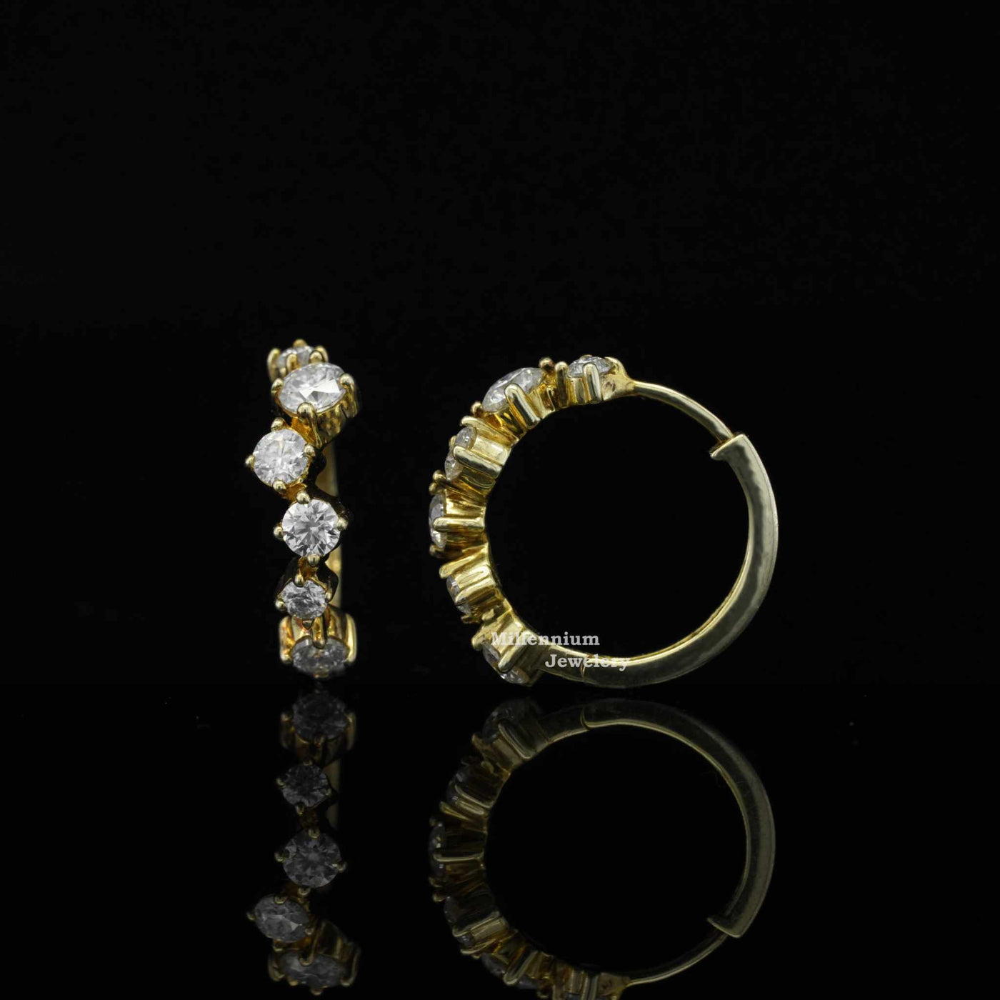 0.80tcw Moissanite Round Cut Hoop Earrings For Women