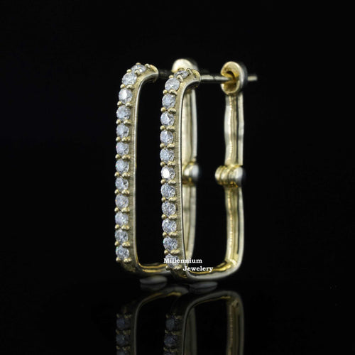 0.45ct Round Moissanite Hoop Earrings For Women