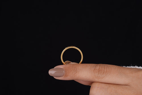 Wedding Band For Women One Side Pave Diamond Ring