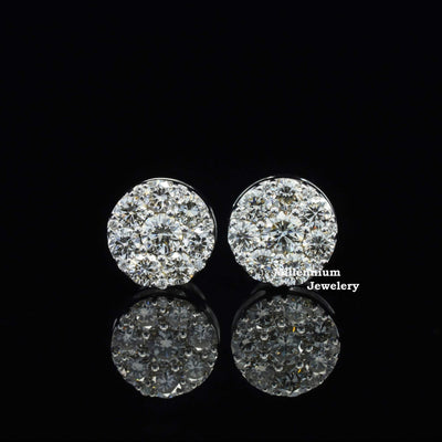 Fabulous Brilliant Round And Screw Back Moissanite Diamond Men Earring First