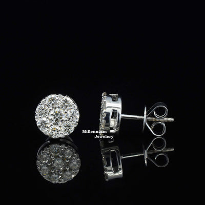 Fabulous Brilliant Round And Screw Back Moissanite Diamond Men Earring Second