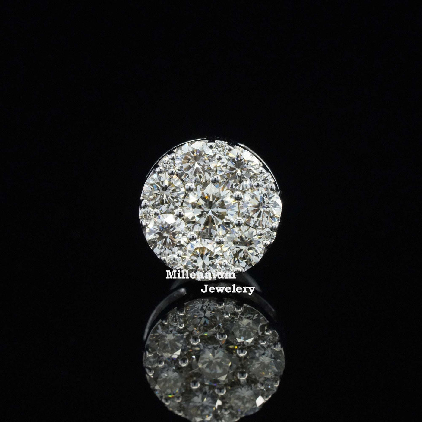 Fabulous Brilliant Round And Screw Back Moissanite Diamond Men Earring Third