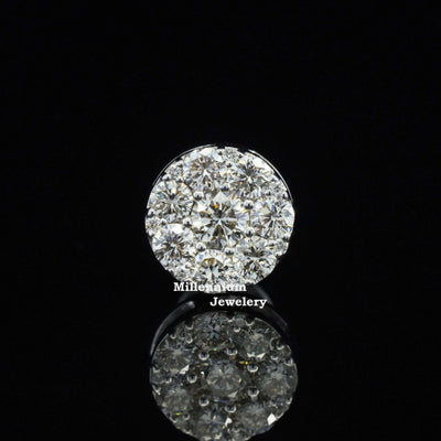 Fabulous Brilliant Round And Screw Back Moissanite Diamond Men Earring Third