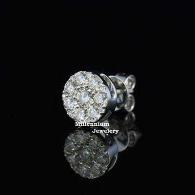 Fabulous Brilliant Round And Screw Back Moissanite Diamond Men Earring Forth