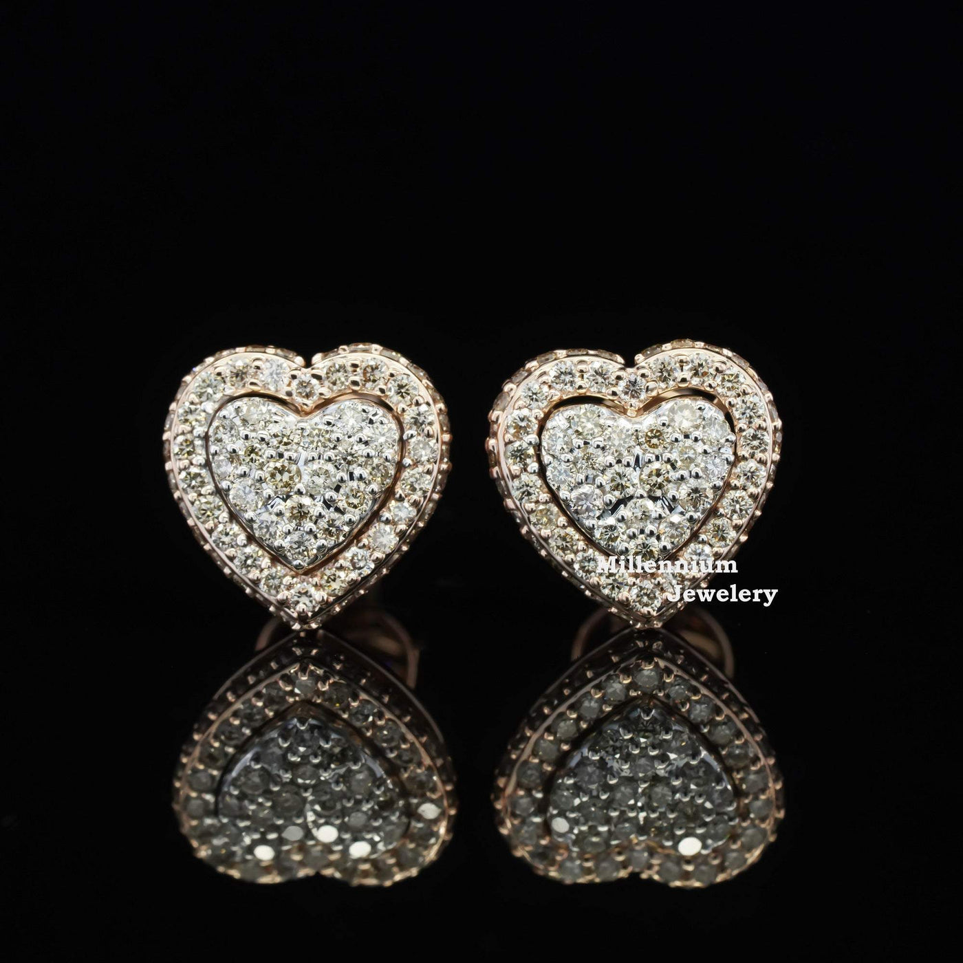 Brilliant Round Heart Shape Screw Back Moissanite Diamond Men Earring Forth