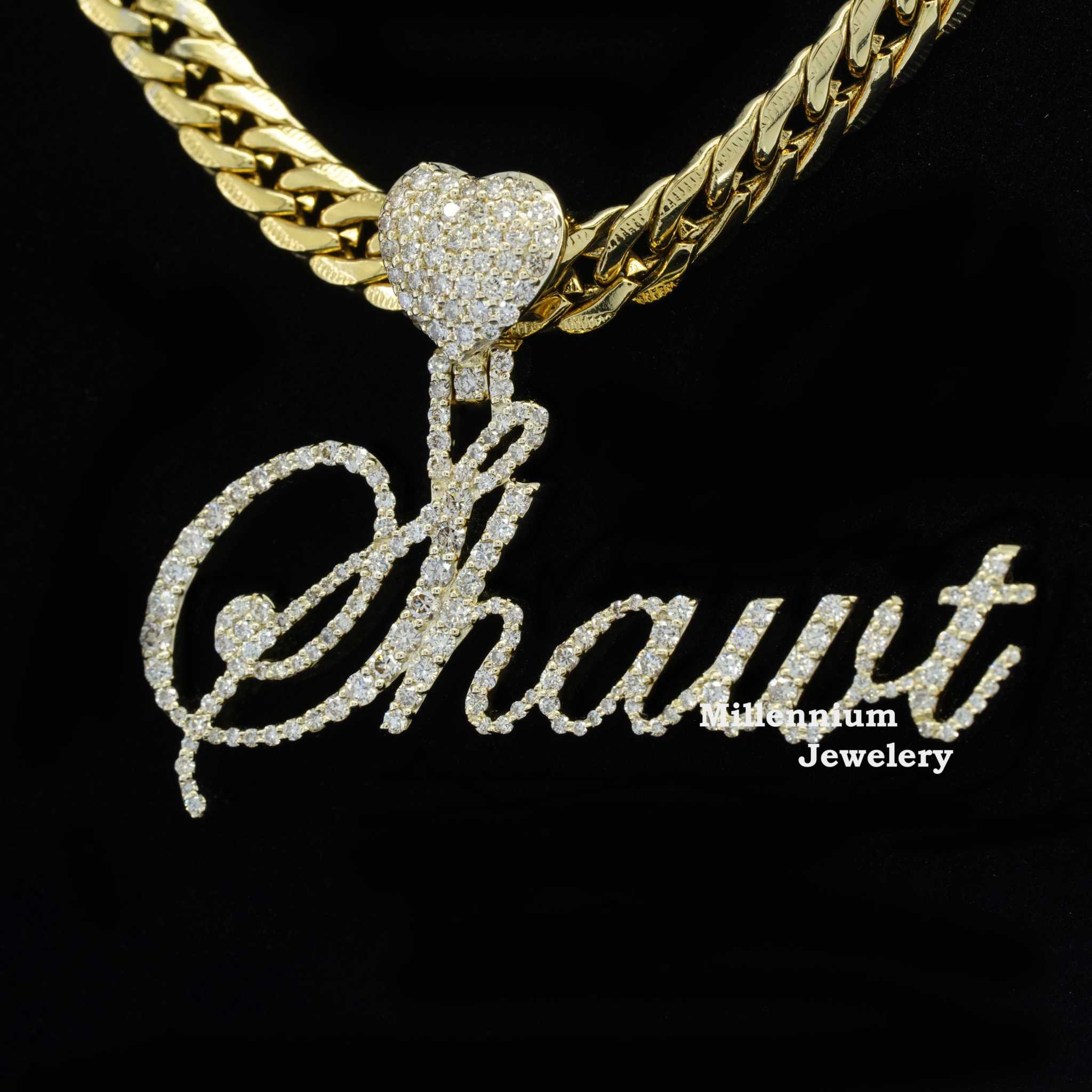 Custom Shawt Name Moissanite Round Diamond Hip Hop Pendant Second