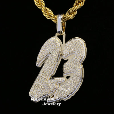 Custom 23 Initial Moissanite Round Diamond Hip Hop Classic Pendant Second