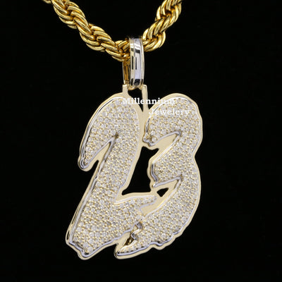 Custom 23 Initial Moissanite Round Diamond Hip Hop Classic Pendant Third