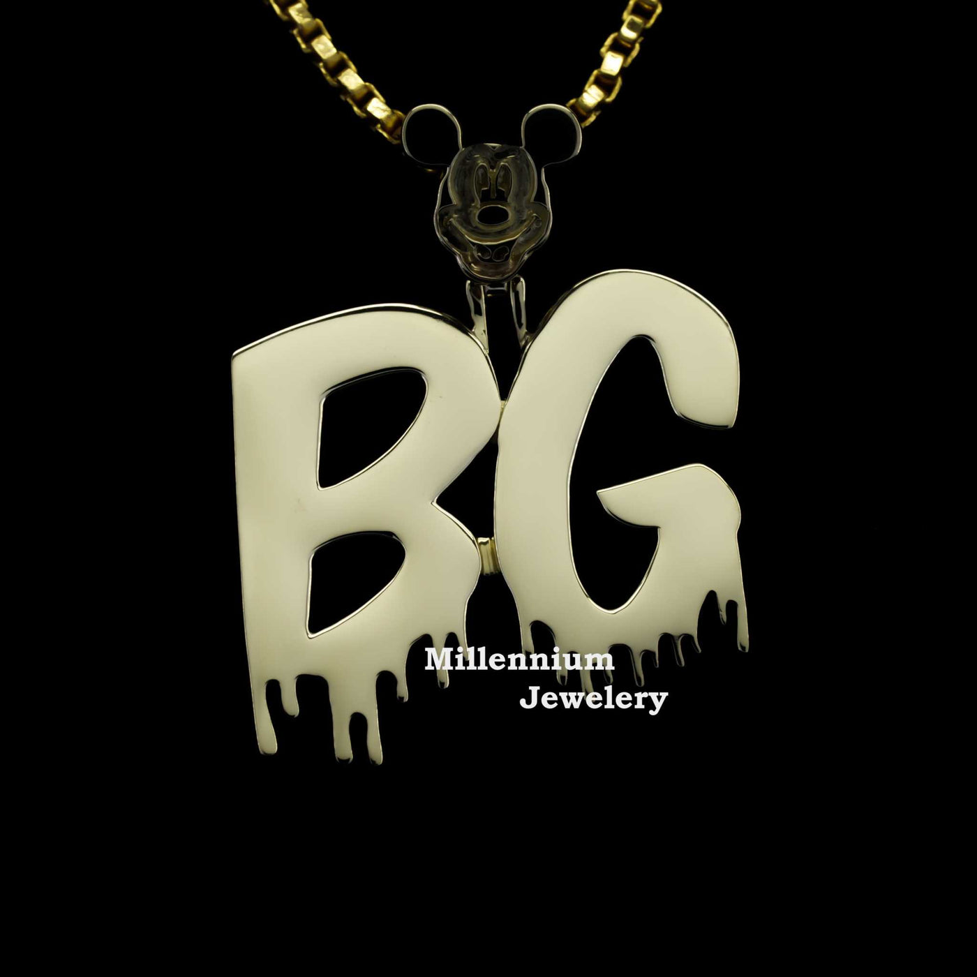 Awesome Bg Name Classic Fancy Pure Gold Silver Hip Hop Style Pendant First