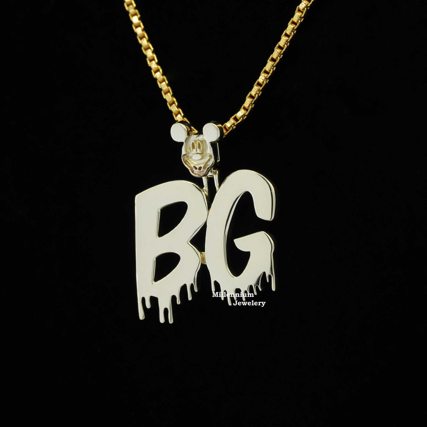 Awesome Bg Name Classic Fancy Pure Gold Silver Hip Hop Style Pendant Second