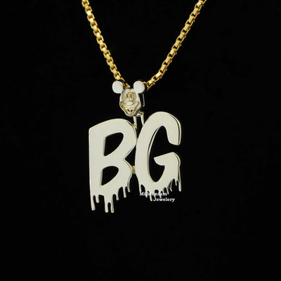 Awesome Bg Name Classic Fancy Pure Gold Silver Hip Hop Style Pendant Second