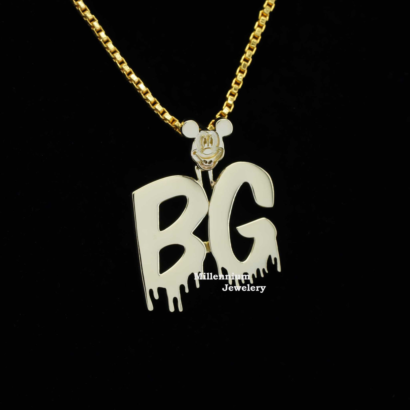 Awesome Bg Name Classic Fancy Pure Gold Silver Hip Hop Style Pendant Third