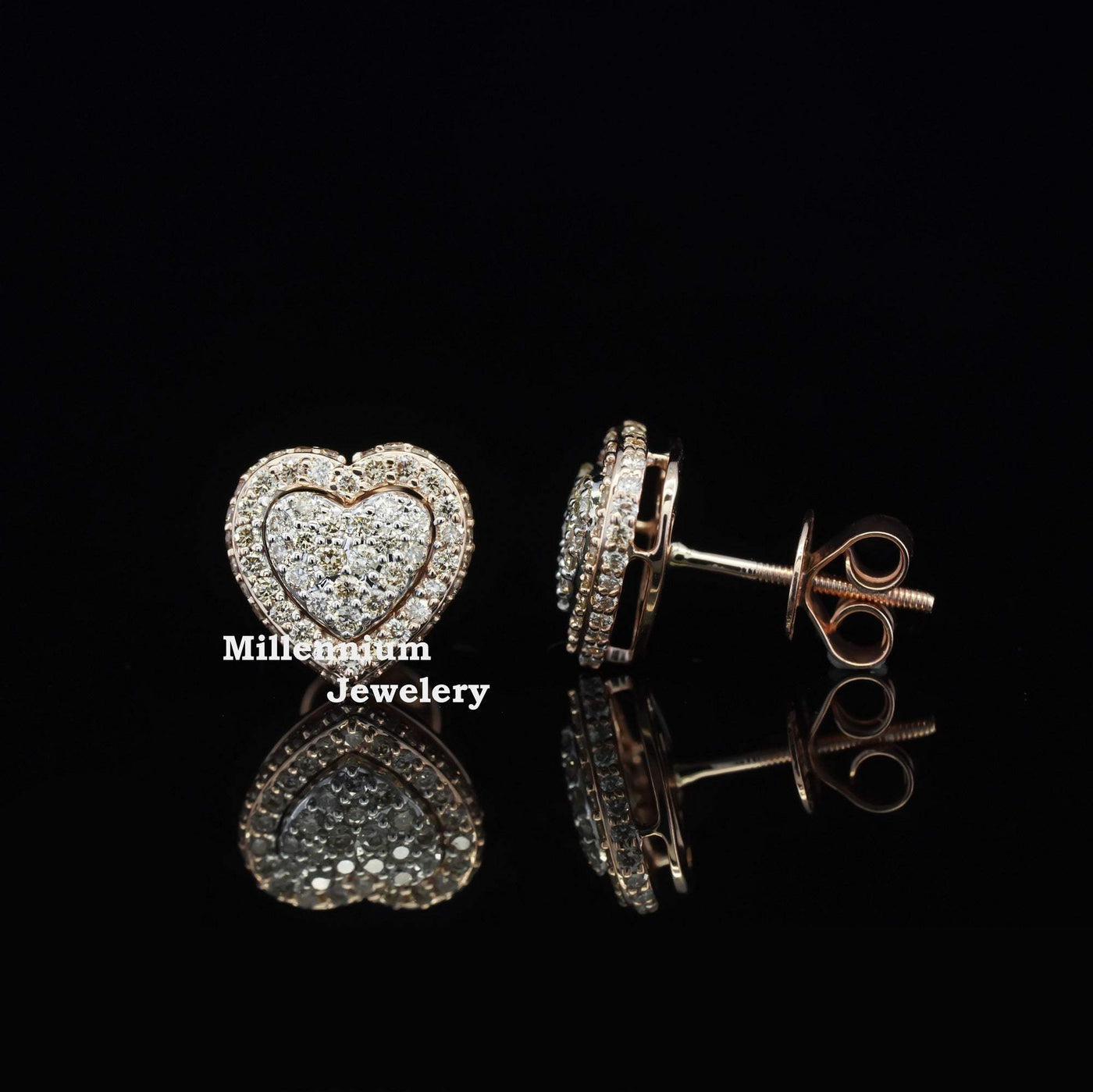 Brilliant Round Heart Shape Screw Back Moissanite Diamond Men Earring Fifth