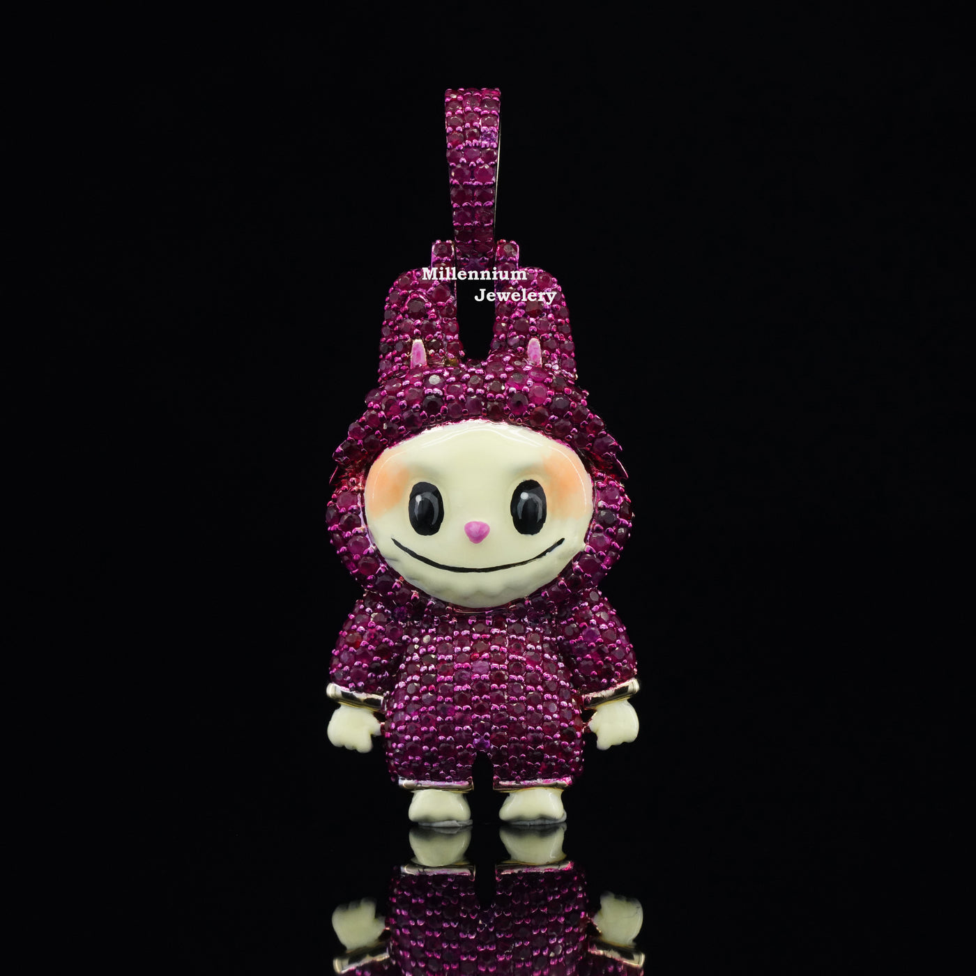 1.5CT Diamond Labubu Pendant
