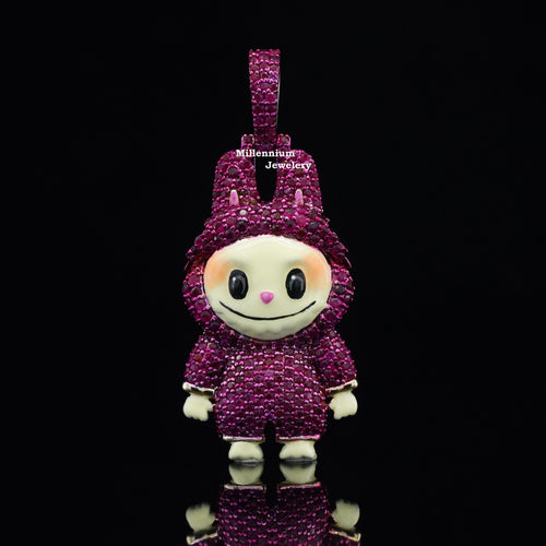 1.5CT Diamond Labubu Pendant