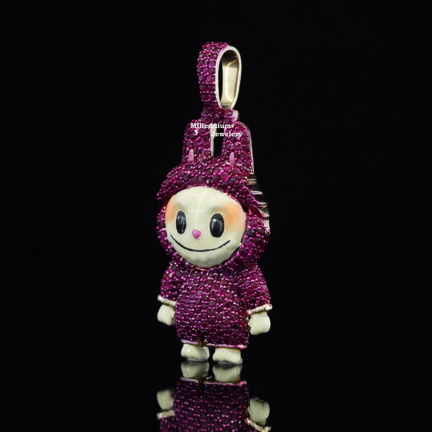 1.5CT Diamond Labubu Pendant