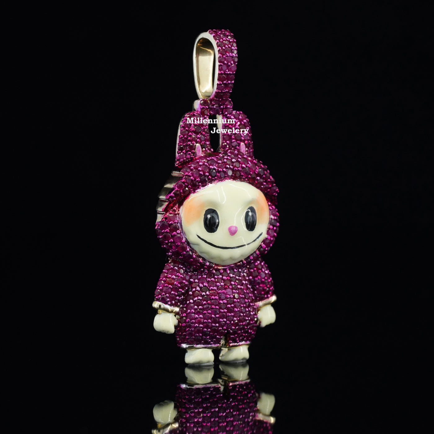 1.5CT Diamond Labubu Pendant
