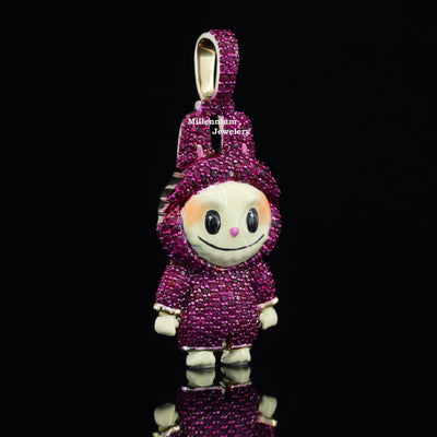 1.5CT Diamond Labubu Pendant