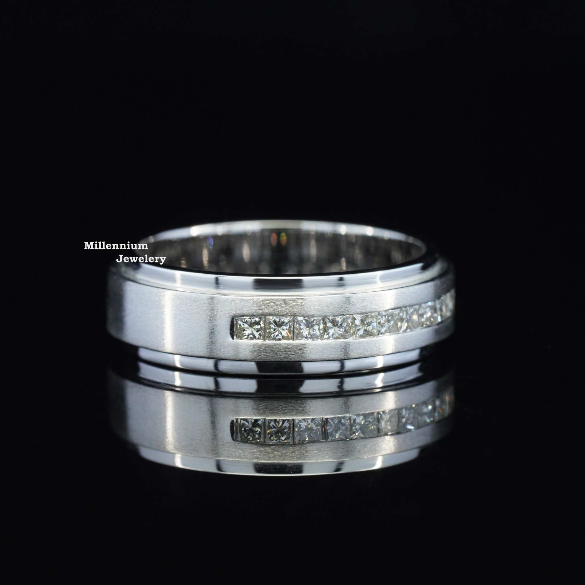 Beautiful Half Eternity Princess Cut Moissanite Diamond Ring Second