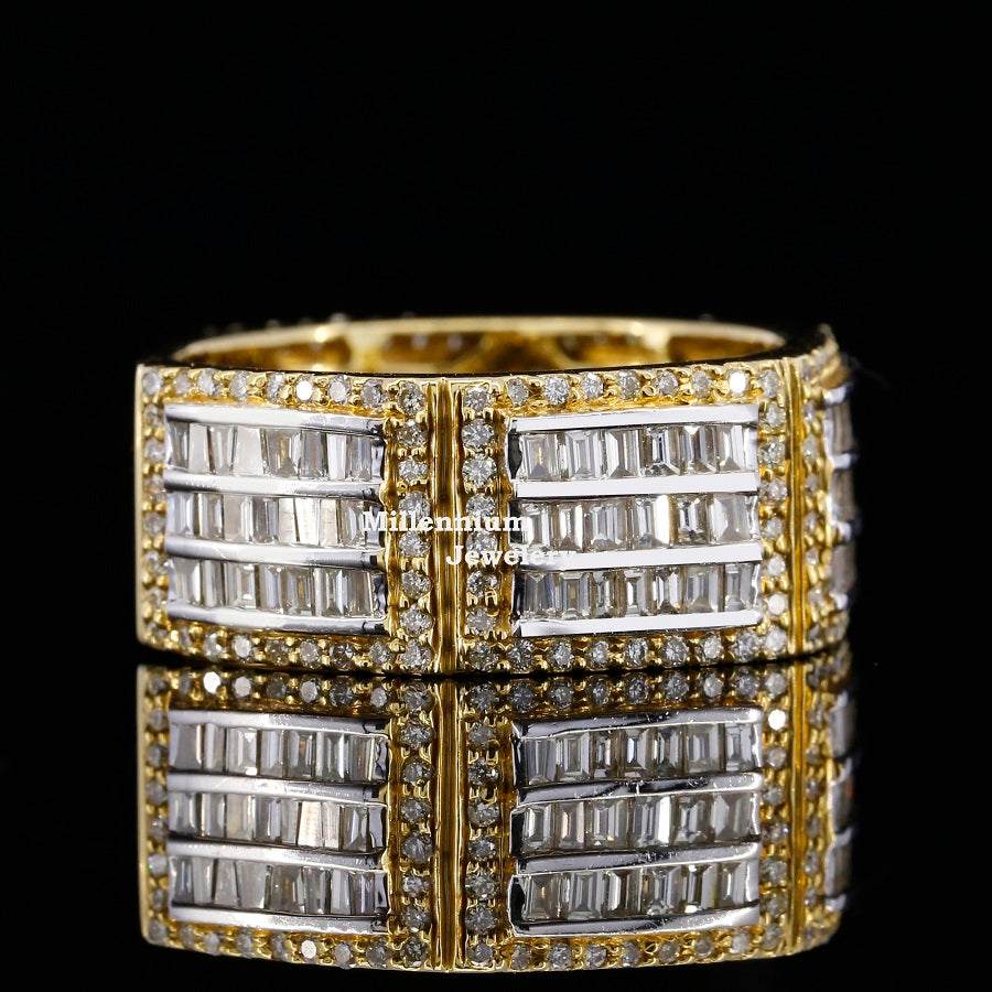 Awesome Baguette Shape Moissanite Diamond Championship Ring For Men Second