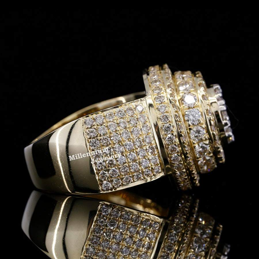 Stylish Round Shape Moissanite Diamond Iced Out Ring Second