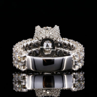 Unique Design Round Moissanite Diamond Hip Hop Ring Third