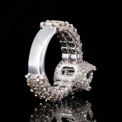 Unique Design Round Moissanite Diamond Hip Hop Ring Fifth