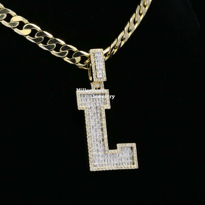 Custom Classic L Initial Moissanite Diamond Iced Out Hip Hop Pendant Third