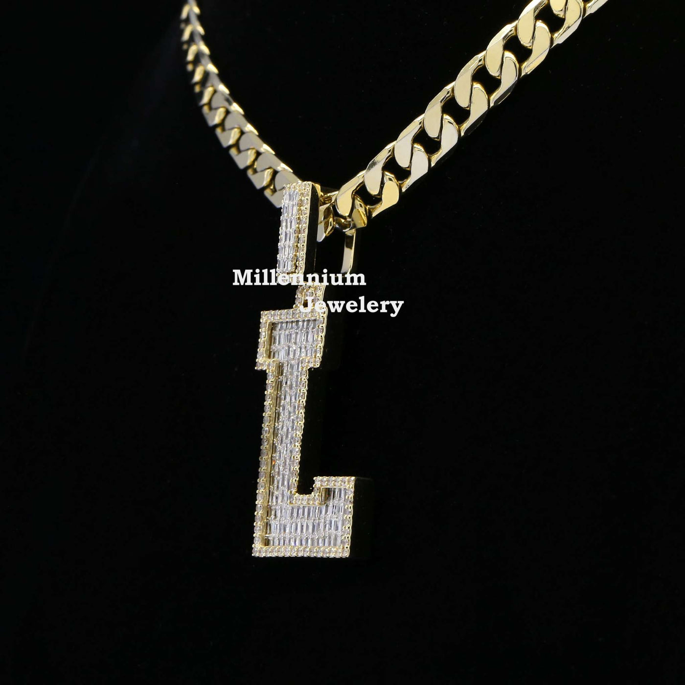 Custom Classic L Initial Moissanite Diamond Iced Out Hip Hop Pendant Fifth