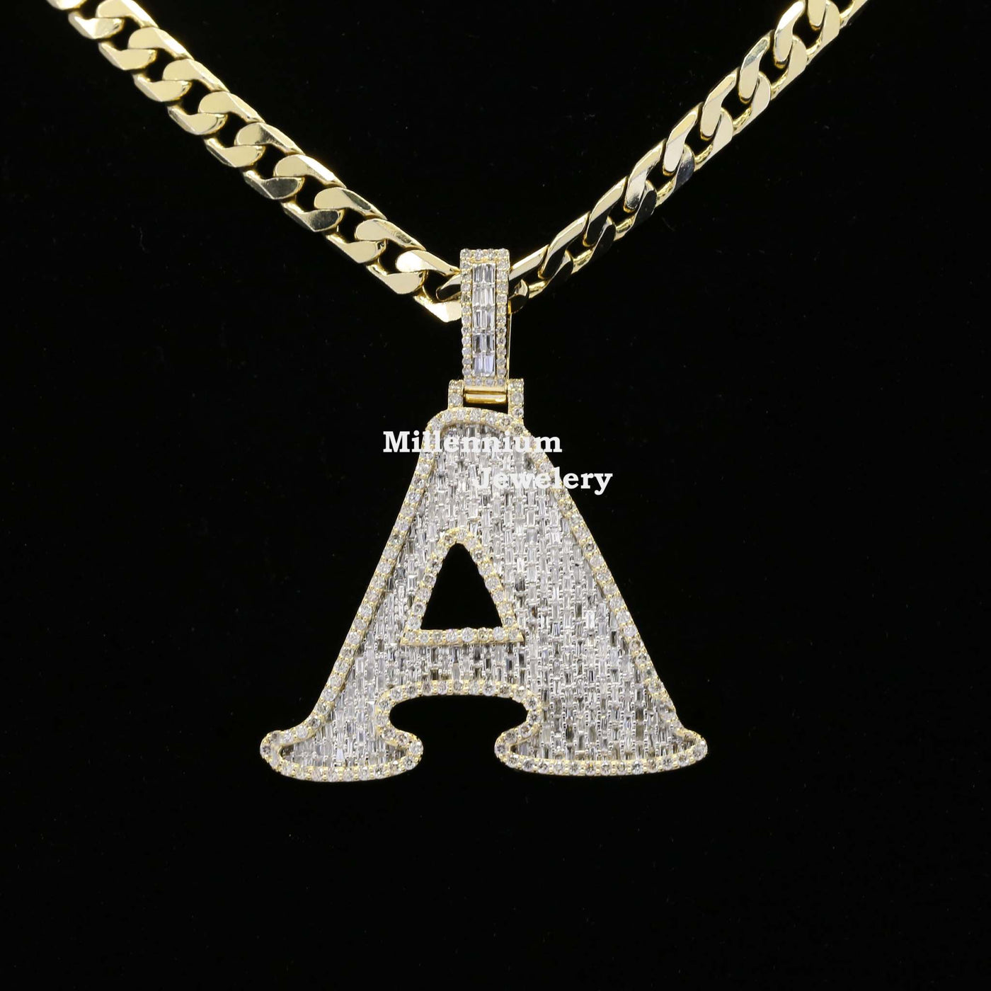 Amazing A Initial Moissanite Diamond Iced Out Hip Hop Style Pendant FIrst