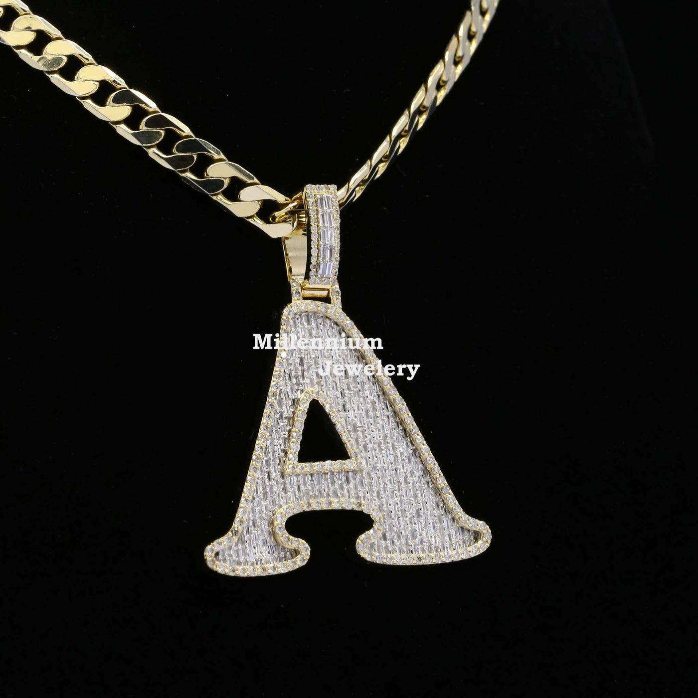 Amazing A Initial Moissanite Diamond Iced Out Hip Hop Style Pendant Second