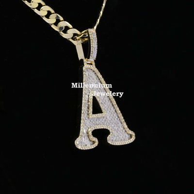 Amazing A Initial Moissanite Diamond Iced Out Hip Hop Style Pendant Third