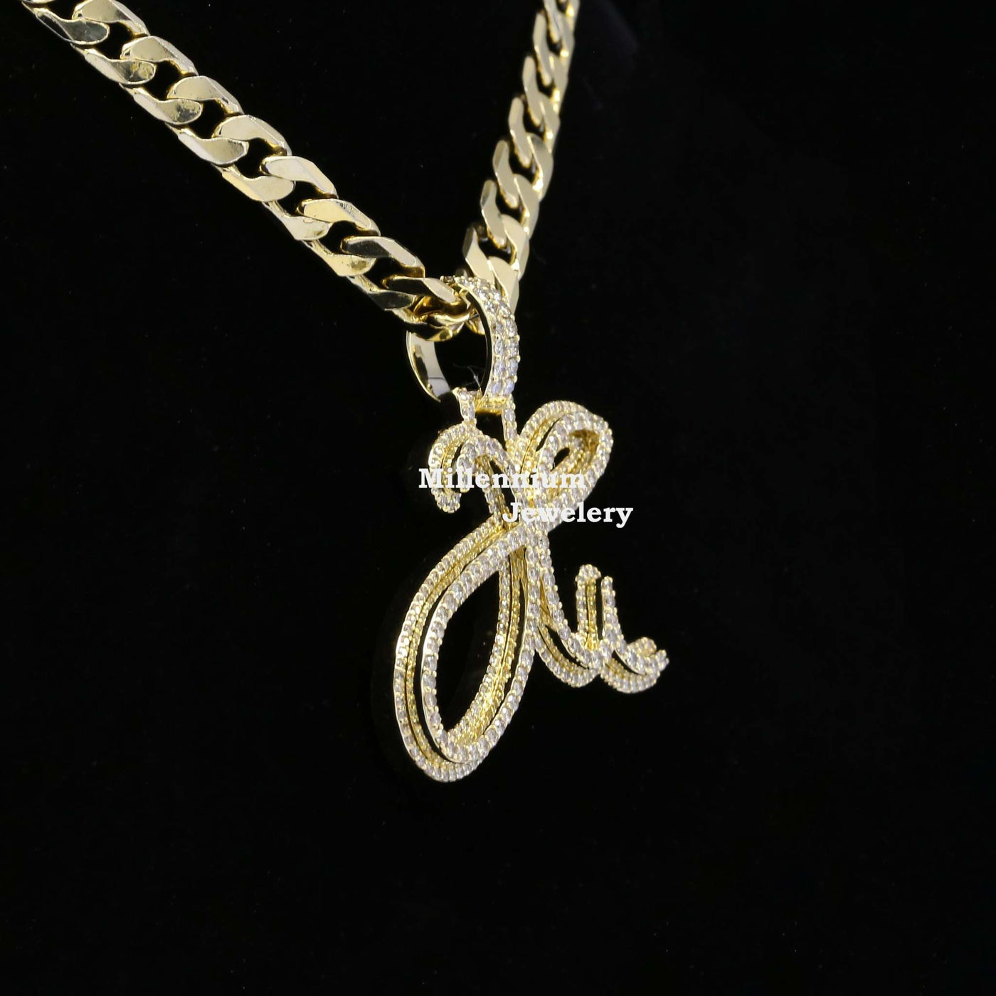 Home H Initial Moissanite Diamond Fancy Iced Out Hip Hop Style Pendant Fifth