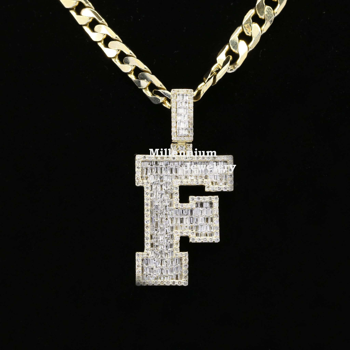 Custom Classic F Initial Moissanite Diamond Iced Out Hip Hop Pendant First