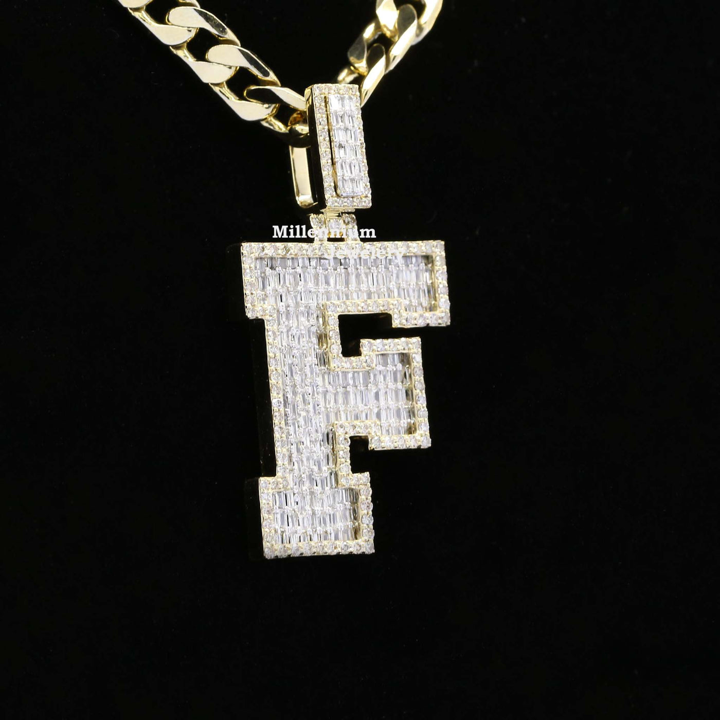 Custom Classic F Initial Moissanite Diamond Iced Out Hip Hop Pendant Third