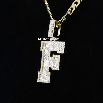 Custom Classic F Initial Moissanite Diamond Iced Out Hip Hop Pendant Fifth