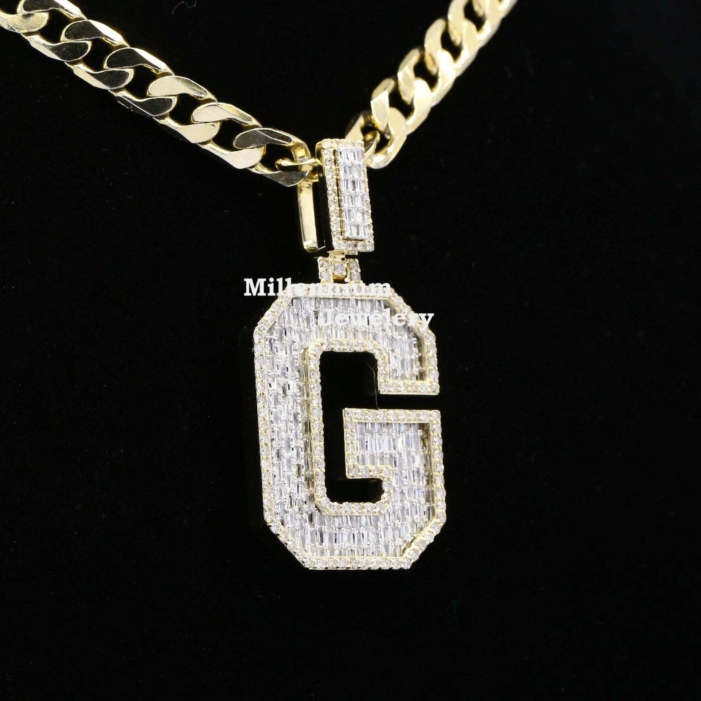 Classic G Initial Moissanite Diamond Iced Out Hip Hop Style Pendant Second