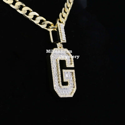 Classic G Initial Moissanite Diamond Iced Out Hip Hop Style Pendant Third