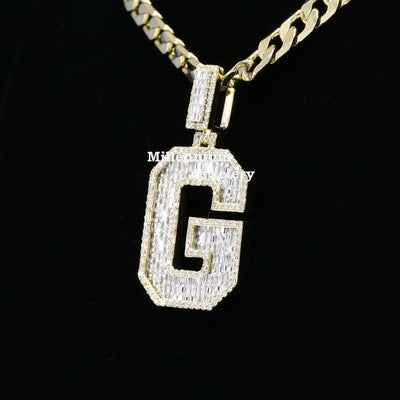 Classic G Initial Moissanite Diamond Iced Out Hip Hop Style Pendant Forth