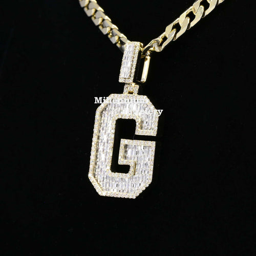 Custom Classic G Initial Moissanite Diamond Iced Out Hip Hop Pendant